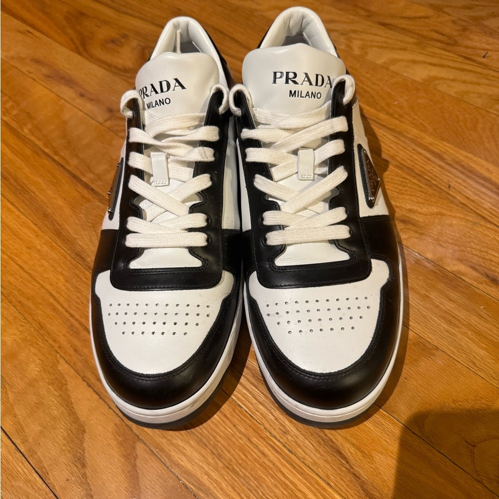 Prada downtown leather sneakers man